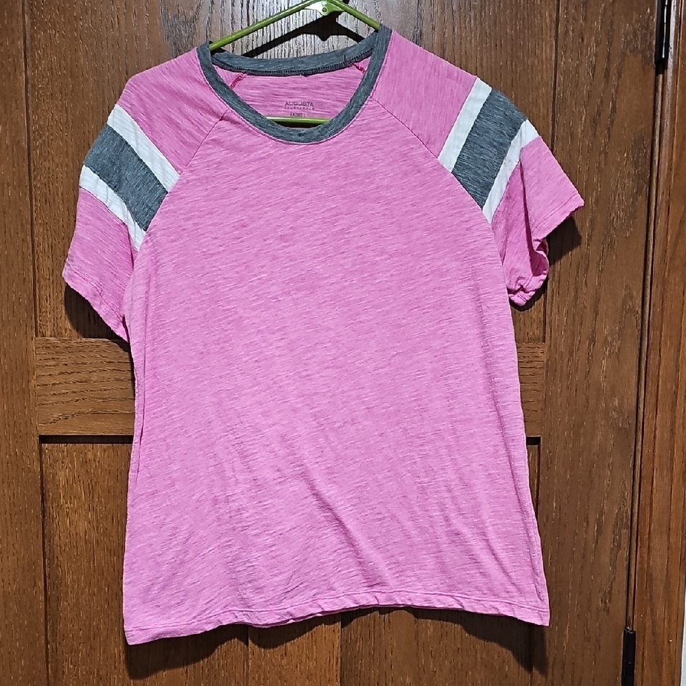 Augusta Sportswear Pink and Gray T-Shirt